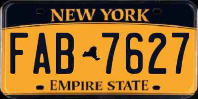 NY license plate FAB7627