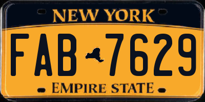 NY license plate FAB7629