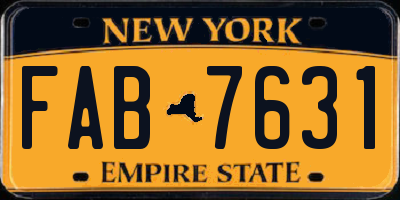 NY license plate FAB7631