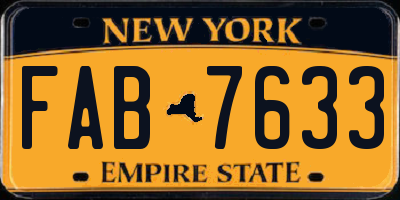 NY license plate FAB7633