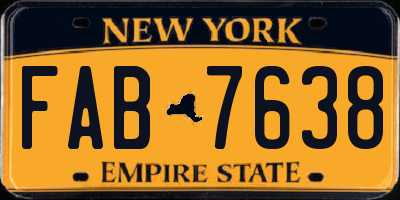 NY license plate FAB7638