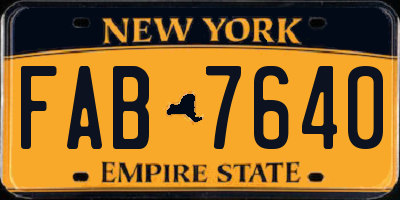 NY license plate FAB7640