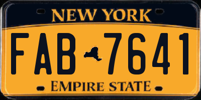 NY license plate FAB7641