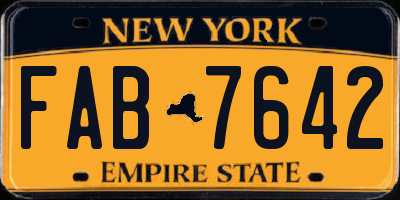 NY license plate FAB7642