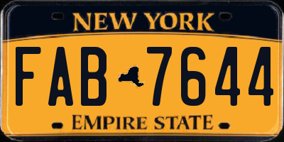 NY license plate FAB7644