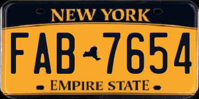 NY license plate FAB7654