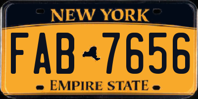 NY license plate FAB7656