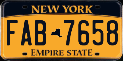 NY license plate FAB7658