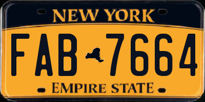 NY license plate FAB7664