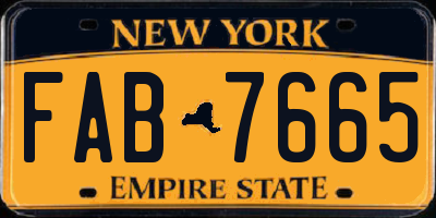 NY license plate FAB7665