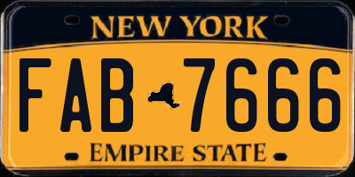 NY license plate FAB7666