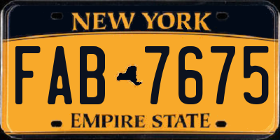 NY license plate FAB7675