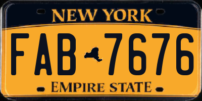 NY license plate FAB7676