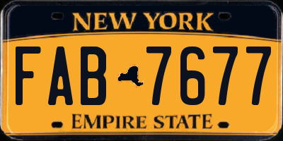 NY license plate FAB7677