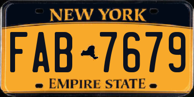 NY license plate FAB7679