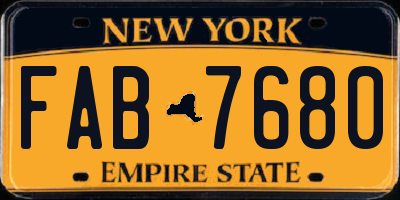 NY license plate FAB7680
