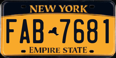 NY license plate FAB7681