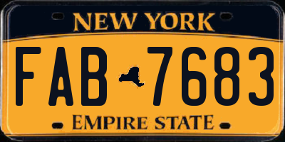 NY license plate FAB7683