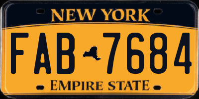 NY license plate FAB7684