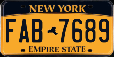 NY license plate FAB7689