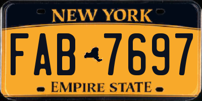 NY license plate FAB7697