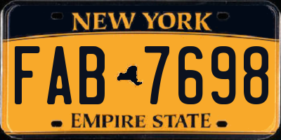 NY license plate FAB7698