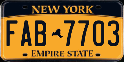 NY license plate FAB7703