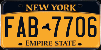 NY license plate FAB7706