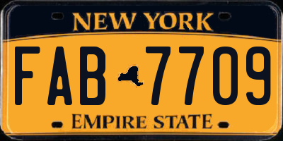 NY license plate FAB7709