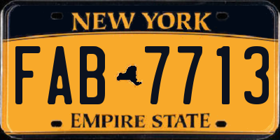 NY license plate FAB7713