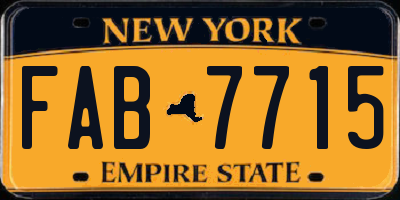 NY license plate FAB7715