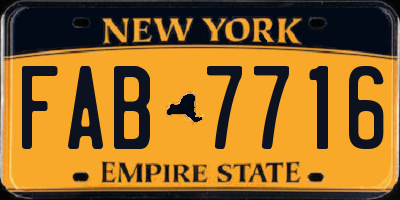 NY license plate FAB7716