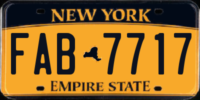 NY license plate FAB7717