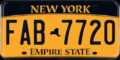 NY license plate FAB7720