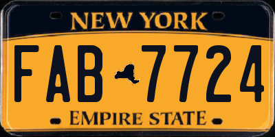 NY license plate FAB7724