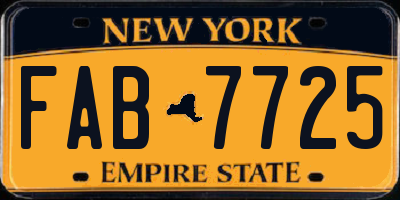 NY license plate FAB7725