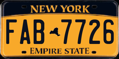 NY license plate FAB7726