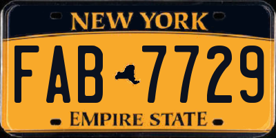 NY license plate FAB7729