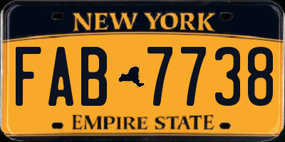 NY license plate FAB7738