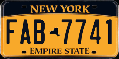 NY license plate FAB7741