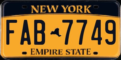 NY license plate FAB7749