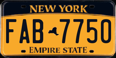 NY license plate FAB7750