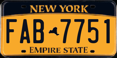 NY license plate FAB7751