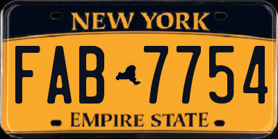 NY license plate FAB7754