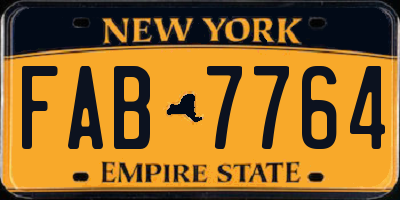 NY license plate FAB7764