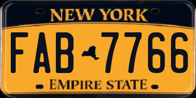 NY license plate FAB7766