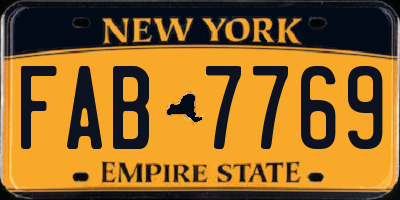 NY license plate FAB7769