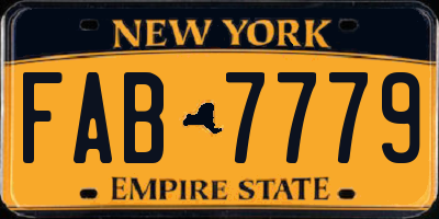 NY license plate FAB7779