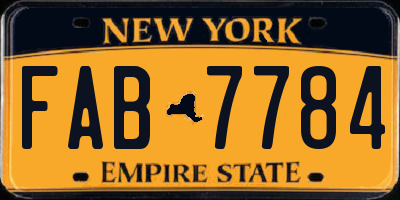 NY license plate FAB7784