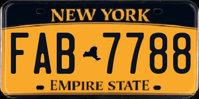 NY license plate FAB7788